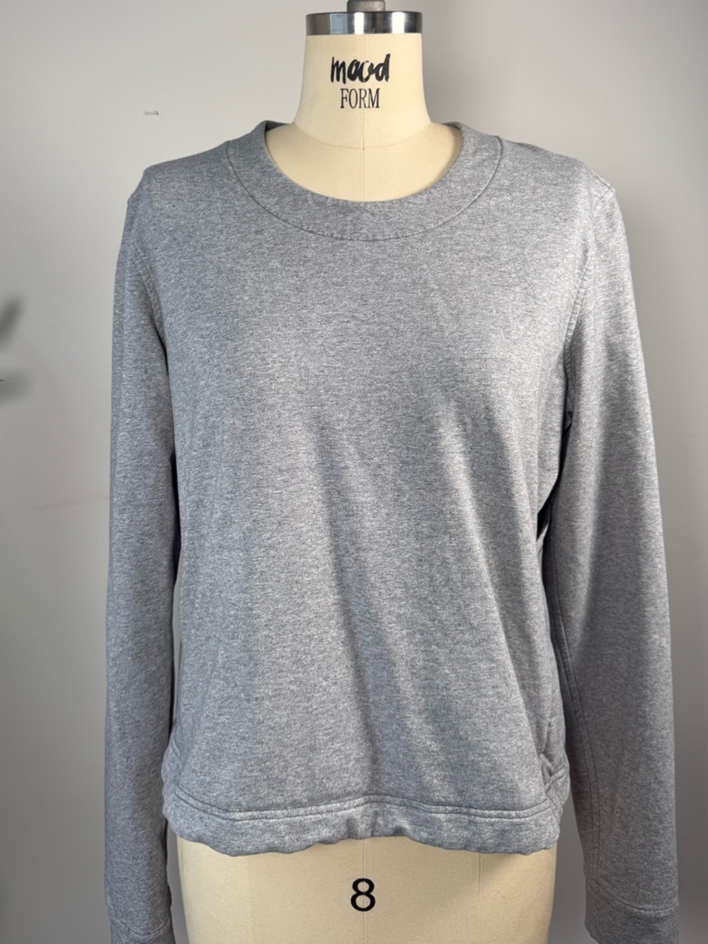 Lululemon Back Into It Long Sleeve Gray Open Back Yoga Top Size 8
